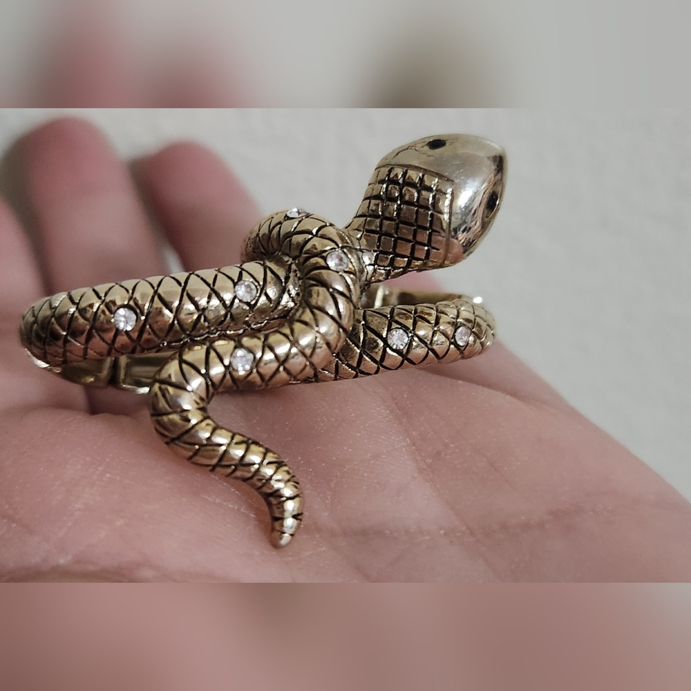 For Sierra Golden Snake Double Finger Ring